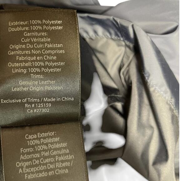 Mackage‎ Wyatt Safari Rain Jacket Button Zipper Leather Trim Blue Size 44 US XL - Picture 14 of 15